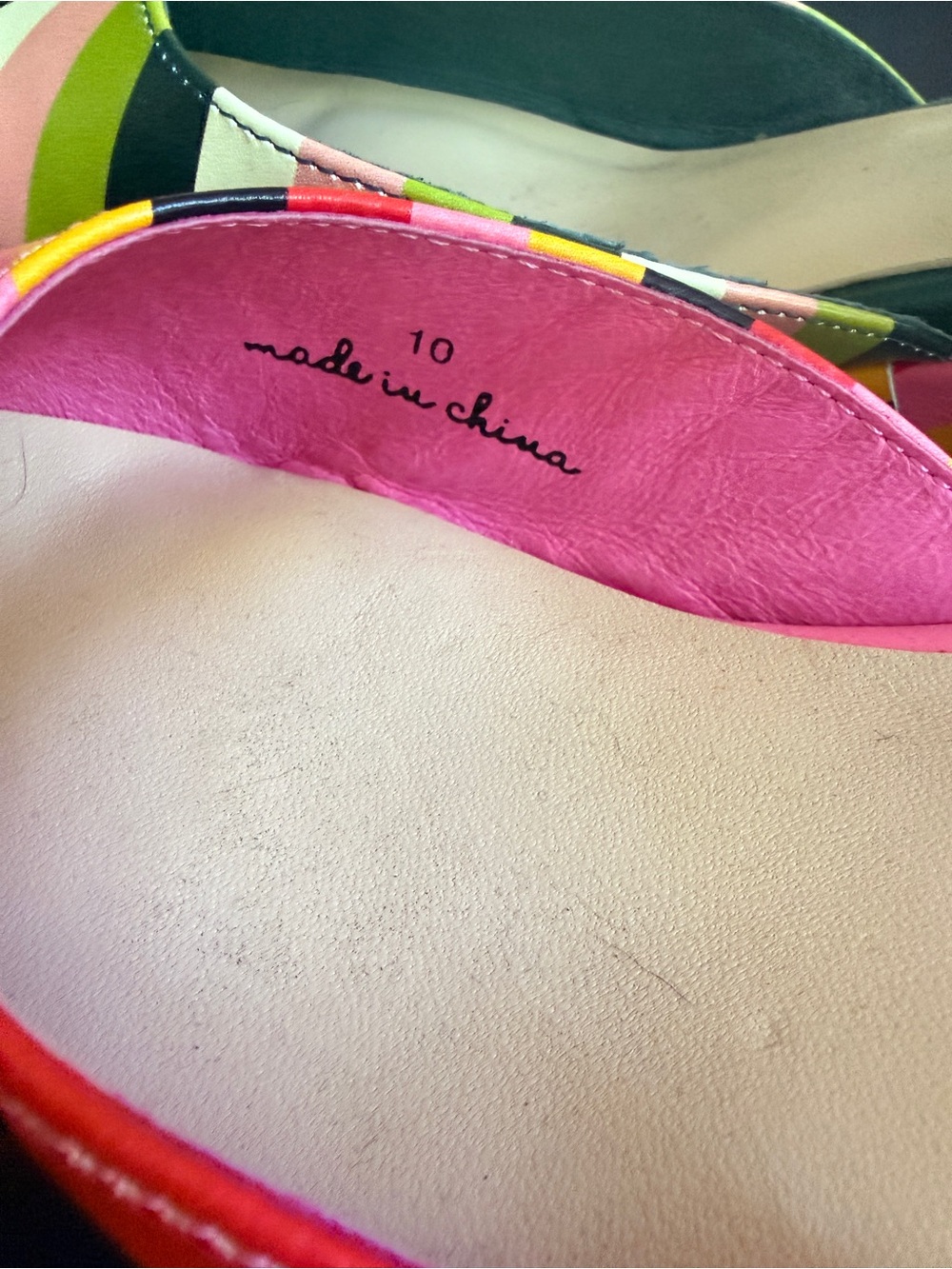 Charlotte Stone Color-Block Striped Platform  — Pink & Green RARE NWOT US10 - Picture 6 of 6